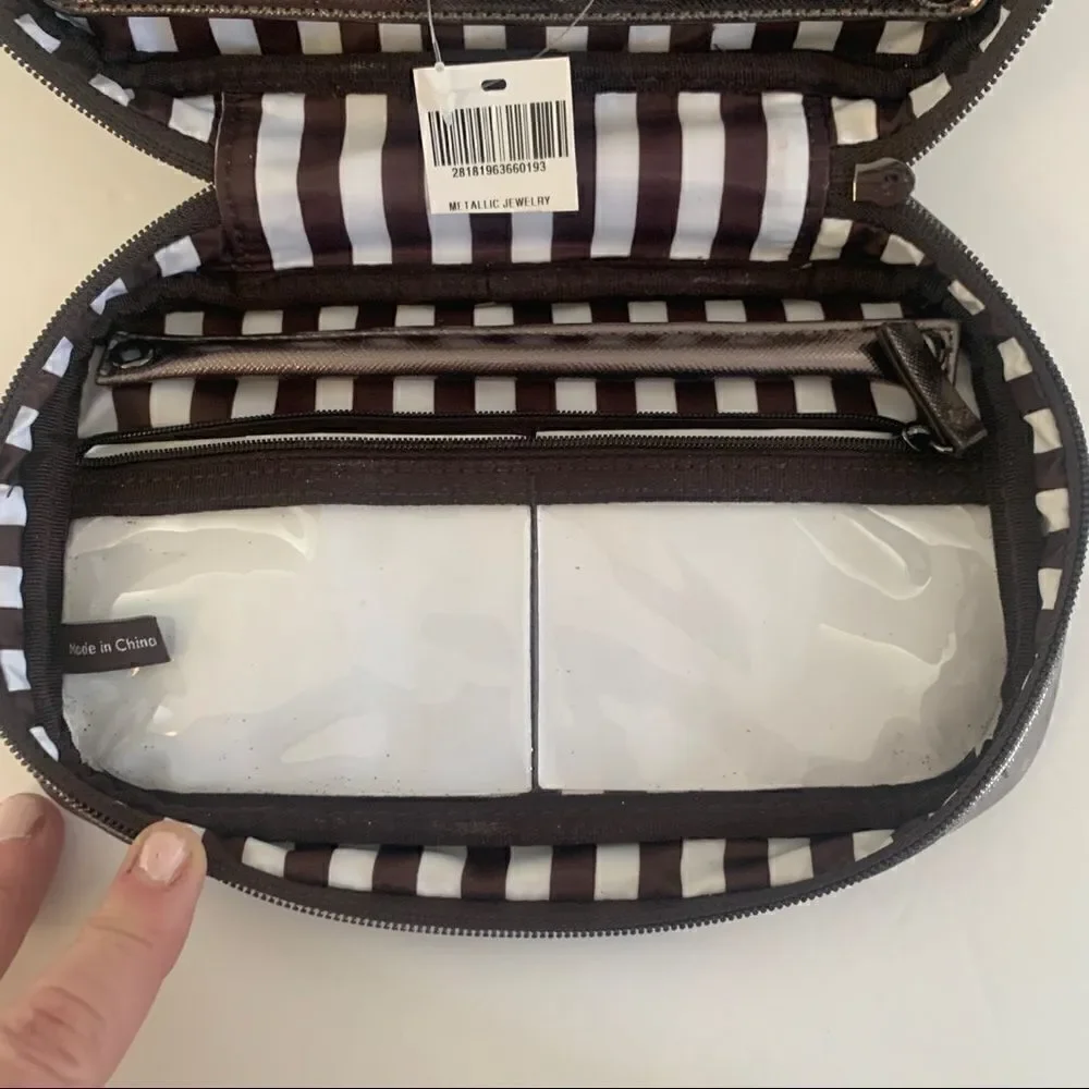 Henri Bendel Travel Jewelry Zip  Case - metallic.
